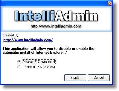 IE7 Automatic Install Disabler icon